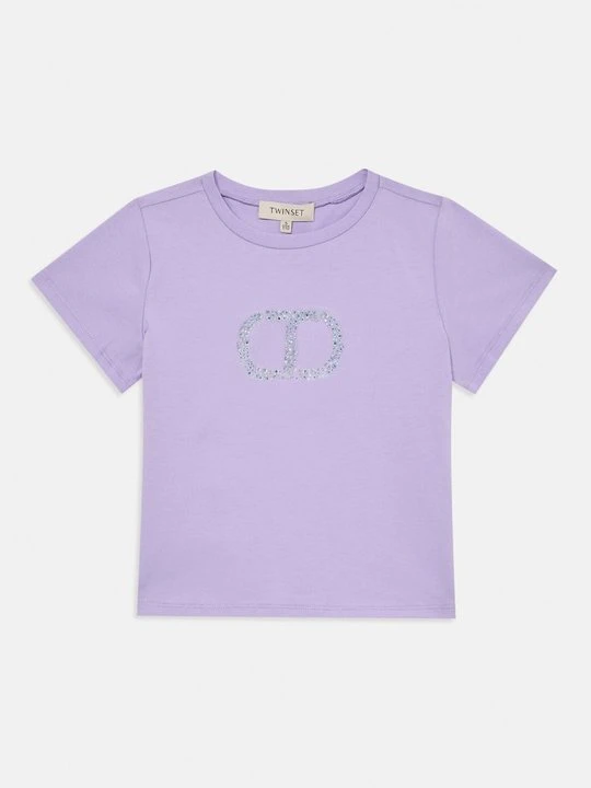 Zdjęcie produktu T-shirt z nadrukiem TWINSET fioletowy