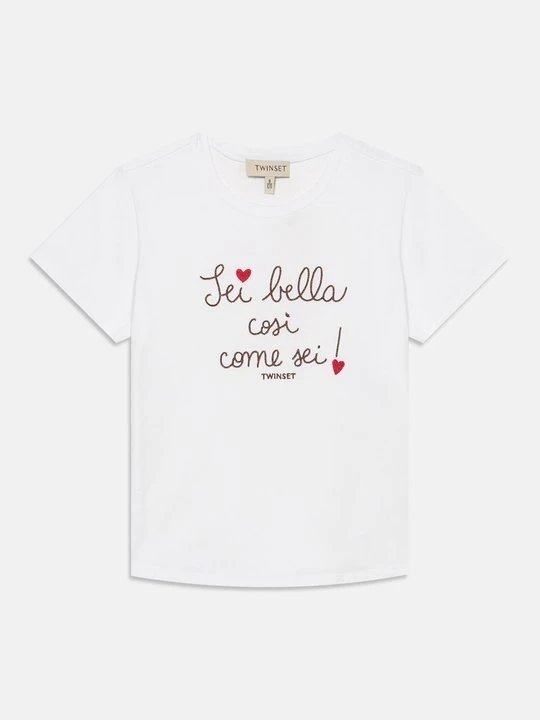 Zdjęcie produktu T-shirt z nadrukiem TWINSET mleczny