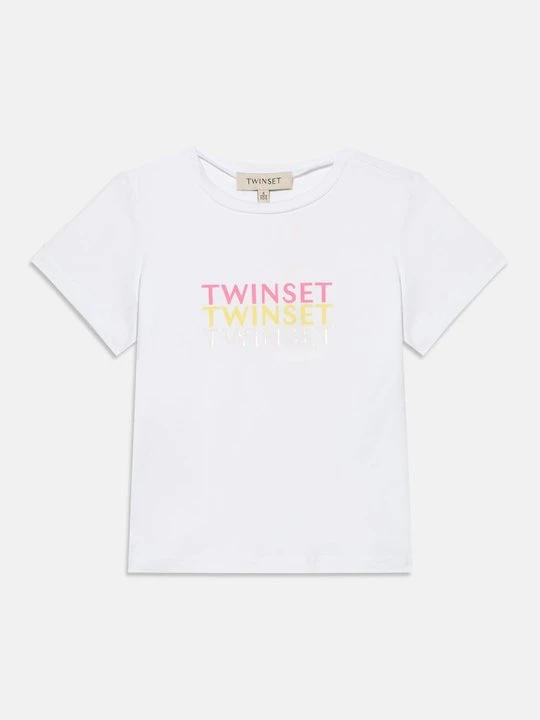 Zdjęcie produktu T-shirt z nadrukiem TWINSET mleczny