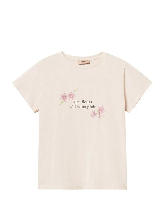 Zdjęcie produktu T-shirt z nadrukiem TWINSET różowy