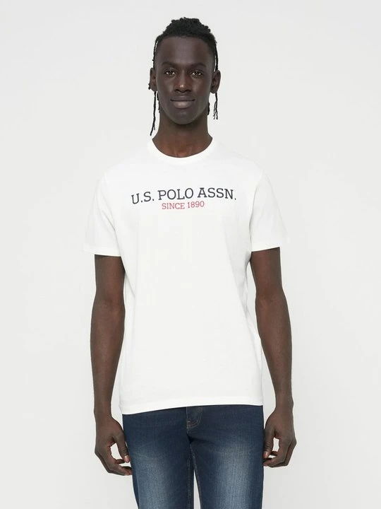 Zdjęcie produktu T-shirt z nadrukiem U.S. POLO ASSN. mleczny