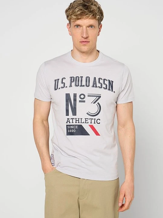 Zdjęcie produktu T-shirt z nadrukiem U.S. POLO ASSN. jasnoszary