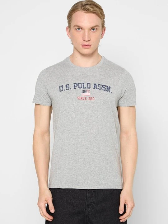 Zdjęcie produktu T-shirt z nadrukiem U.S. POLO ASSN. jasnoszary