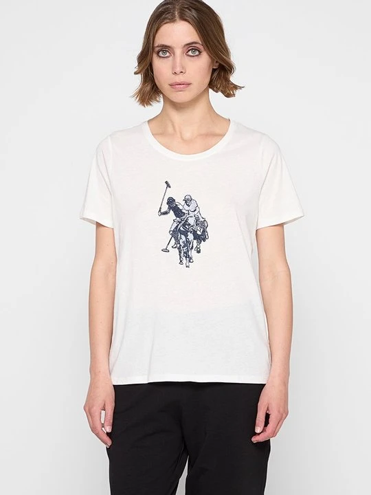 Zdjęcie produktu T-shirt z nadrukiem U.S. POLO ASSN. mleczny