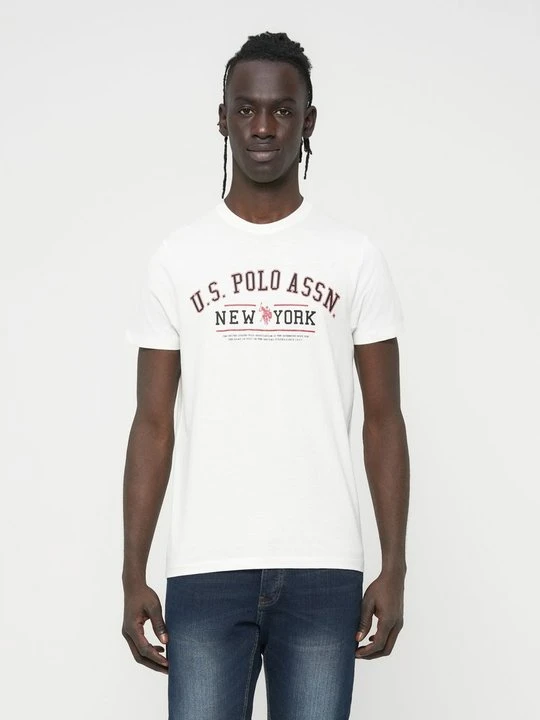 Zdjęcie produktu T-shirt z nadrukiem U.S. POLO ASSN. mleczny