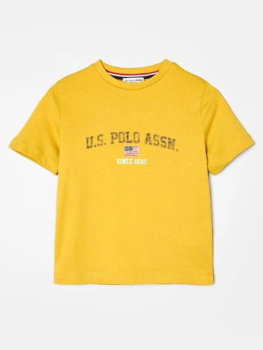 Zdjęcie produktu T-shirt z nadrukiem U.S. POLO ASSN. musztardowy
