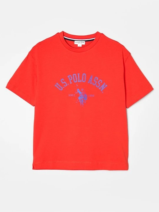 Zdjęcie produktu T-shirt z nadrukiem U.S. POLO ASSN. czerwony