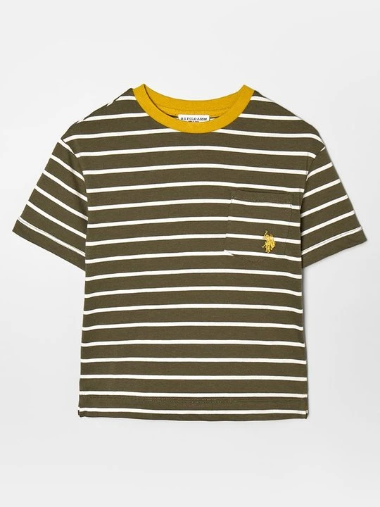 Zdjęcie produktu T-shirt z nadrukiem U.S. POLO ASSN. ciemnobrązowy
