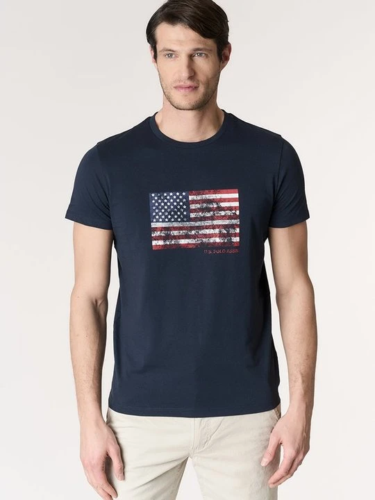 Zdjęcie produktu T-shirt z nadrukiem U.S. POLO ASSN. niebieski