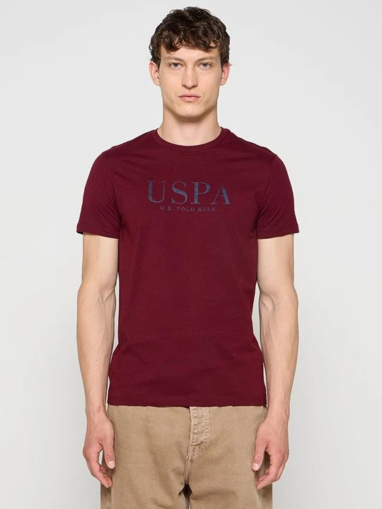 Zdjęcie produktu T-shirt z nadrukiem U.S. POLO ASSN. bordowy