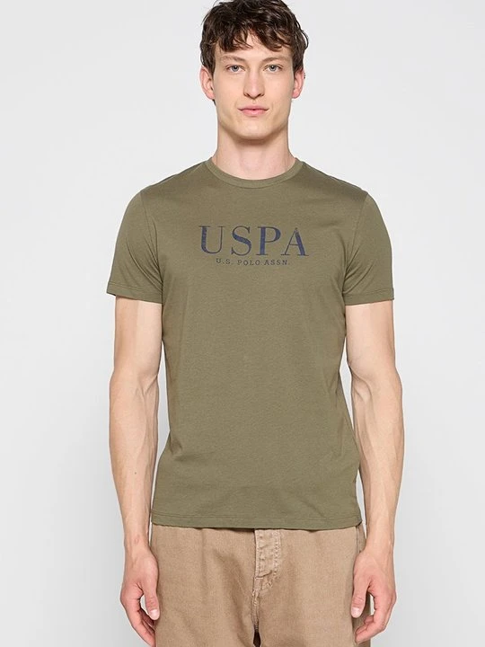 Zdjęcie produktu T-shirt z nadrukiem U.S. POLO ASSN. ciemnozielony