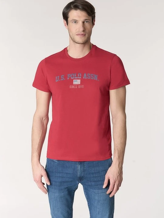 Zdjęcie produktu T-shirt z nadrukiem U.S. POLO ASSN. czerwony