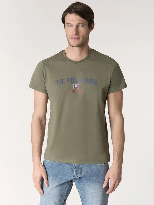 Zdjęcie produktu T-shirt z nadrukiem U.S. POLO ASSN. ciemnozielony