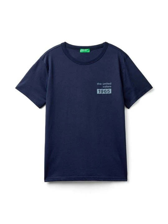 Zdjęcie produktu T-shirt z nadrukiem United Colors Of Benetton niebieski