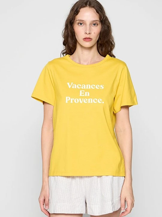Zdjęcie produktu T-shirt z nadrukiem Vanessa Bruno żółty