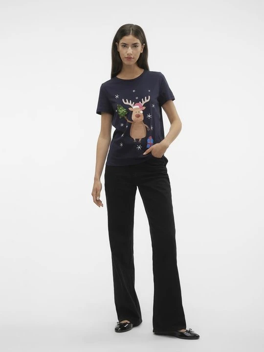Zdjęcie produktu T-shirt z nadrukiem Vero Moda granatowy