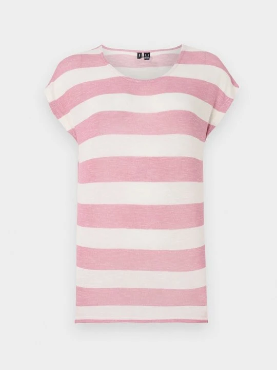 Zdjęcie produktu T-shirt z nadrukiem Vero Moda jasnoróżowy melanż
