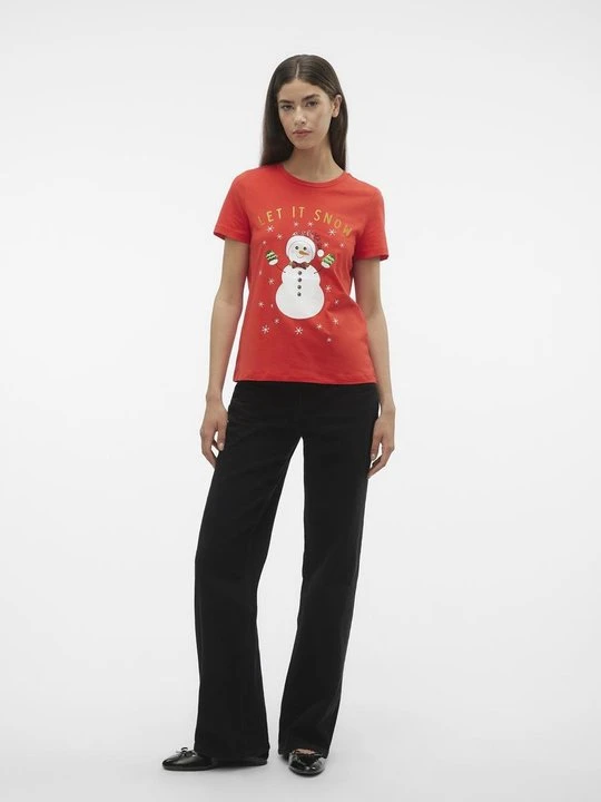 Zdjęcie produktu T-shirt z nadrukiem Vero Moda czerwony