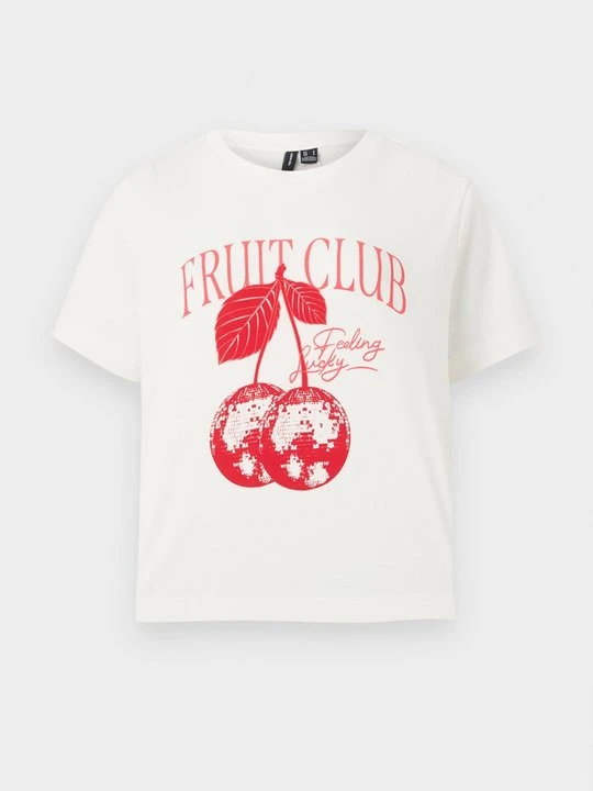 Zdjęcie produktu T-shirt z nadrukiem Vero Moda mleczny