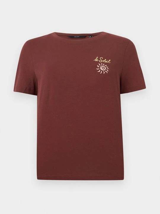 Zdjęcie produktu T-shirt z nadrukiem Vero Moda brązowy