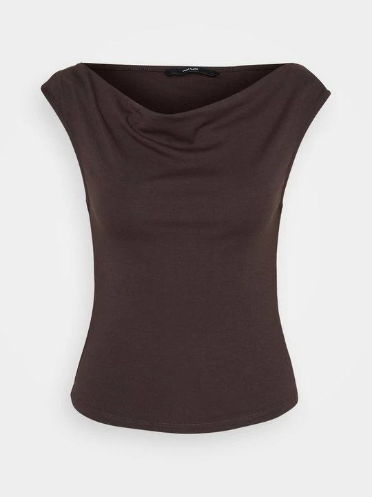 Zdjęcie produktu T-shirt z nadrukiem Vero Moda ciemnobrązowy
