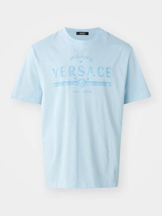Zdjęcie produktu T-shirt z nadrukiem Versace niebieski