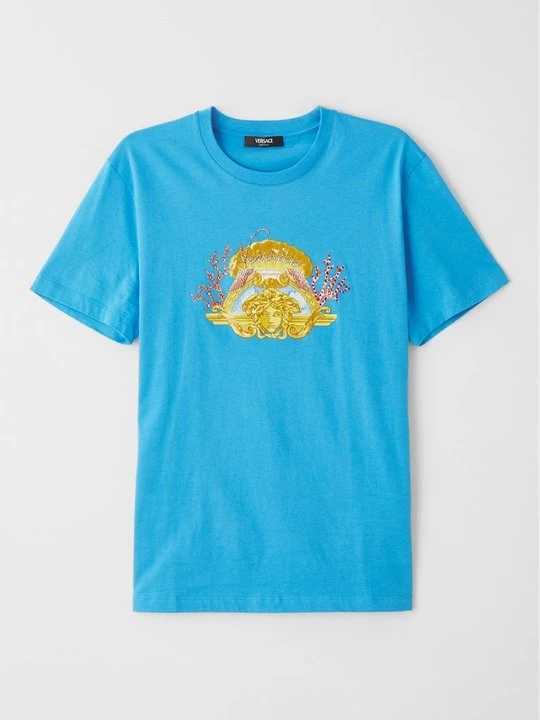 Zdjęcie produktu T-shirt z nadrukiem Versace granatowy