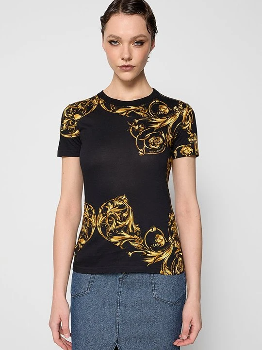 Zdjęcie produktu T-shirt z nadrukiem Versace Jeans Couture czarny