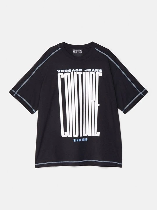 Zdjęcie produktu T-shirt z nadrukiem Versace Jeans Couture czarny