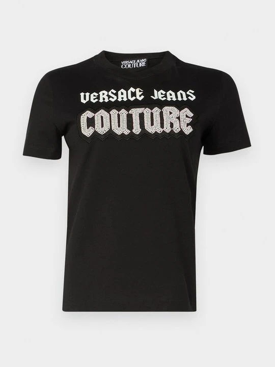 Zdjęcie produktu T-shirt z nadrukiem Versace Jeans Couture czarny