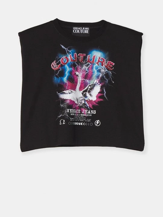 Zdjęcie produktu T-shirt z nadrukiem Versace Jeans Couture czarny