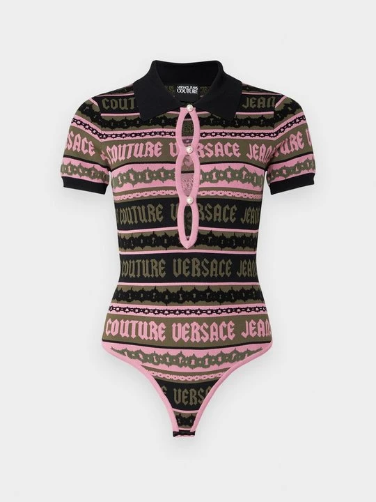 Zdjęcie produktu T-shirt z nadrukiem Versace Jeans Couture oliwkowy