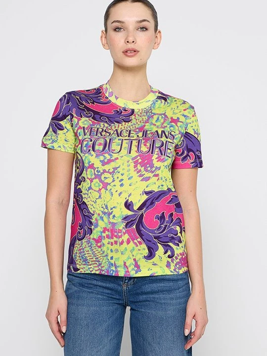 Zdjęcie produktu T-shirt z nadrukiem Versace Jeans Couture żółty