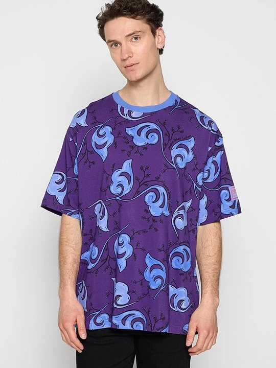 Zdjęcie produktu T-shirt z nadrukiem Versace Jeans Couture fioletowy
