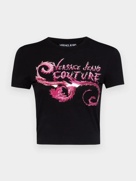 Zdjęcie produktu T-shirt z nadrukiem Versace Jeans Couture czarny