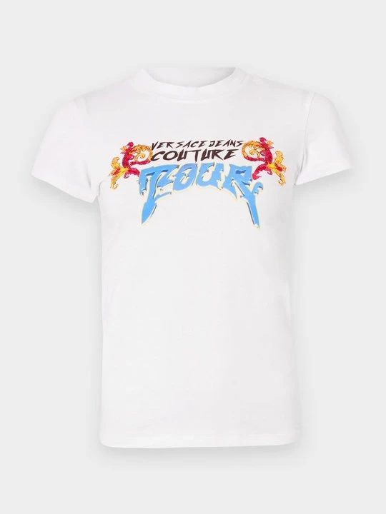 Zdjęcie produktu T-shirt z nadrukiem Versace Jeans Couture biały