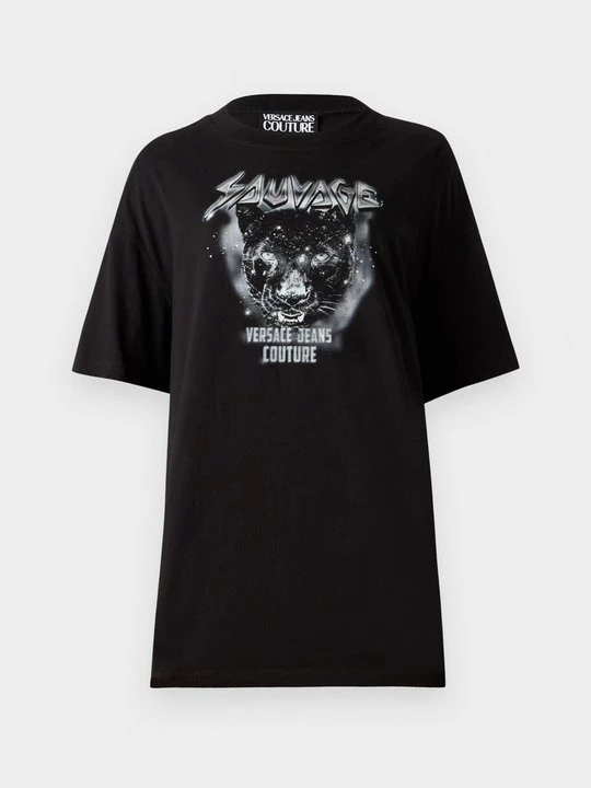 Zdjęcie produktu T-shirt z nadrukiem Versace Jeans Couture czarny