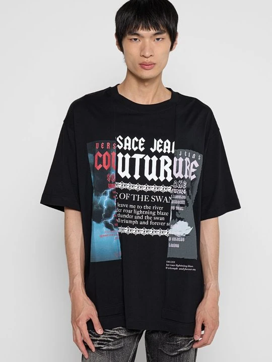 Zdjęcie produktu T-shirt z nadrukiem Versace Jeans Couture czarny