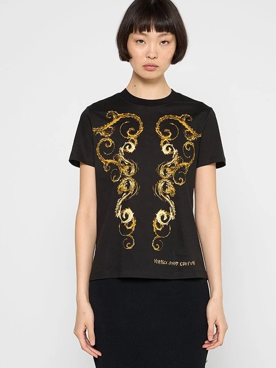 Zdjęcie produktu T-shirt z nadrukiem Versace Jeans Couture czarny