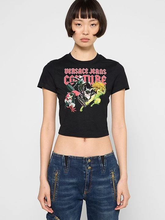 Zdjęcie produktu T-shirt z nadrukiem Versace Jeans Couture czarny