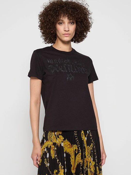 Zdjęcie produktu T-shirt z nadrukiem Versace Jeans Couture czarny