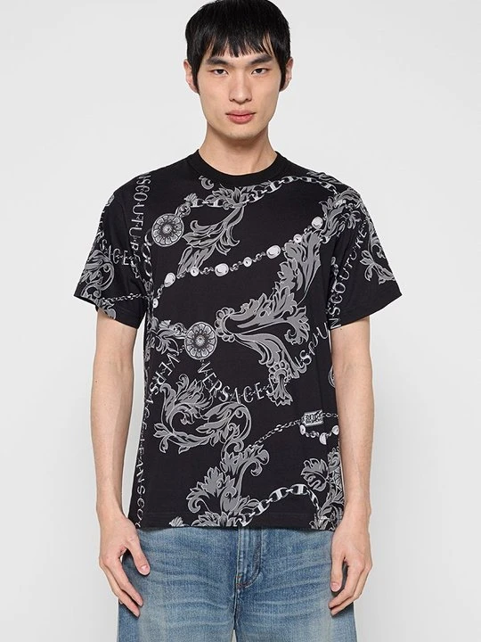 Zdjęcie produktu T-shirt z nadrukiem Versace Jeans Couture czarny
