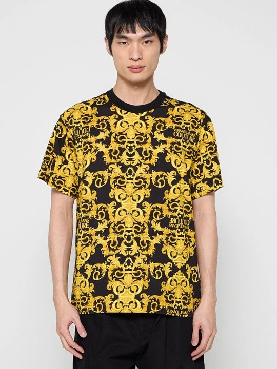 Zdjęcie produktu T-shirt z nadrukiem Versace Jeans Couture czarny