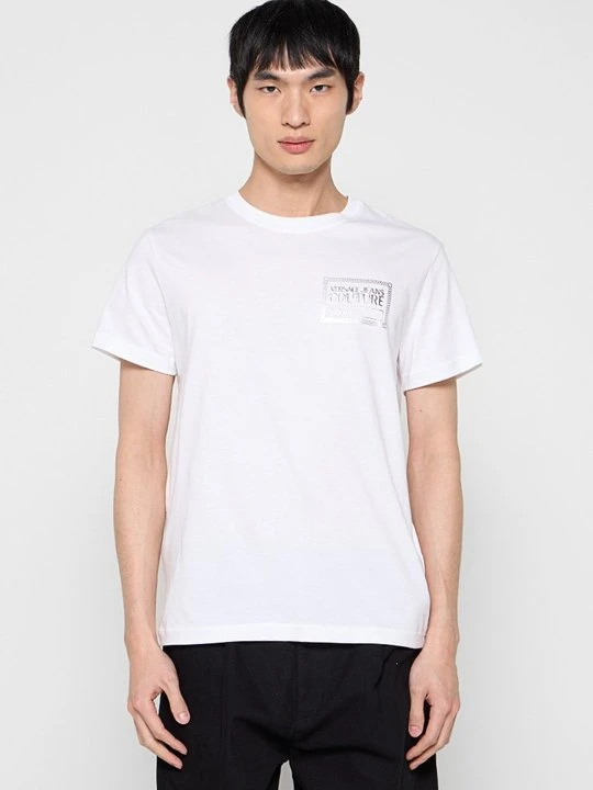Zdjęcie produktu T-shirt z nadrukiem Versace Jeans Couture srebrny