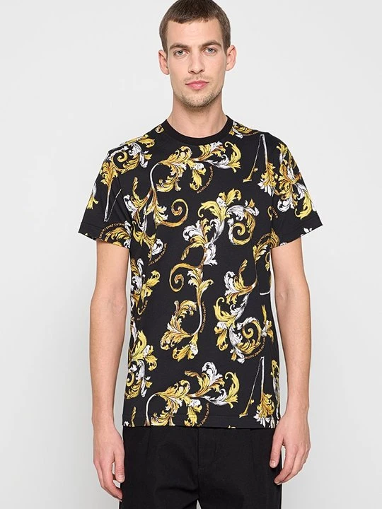 Zdjęcie produktu T-shirt z nadrukiem Versace Jeans Couture czarny melanż