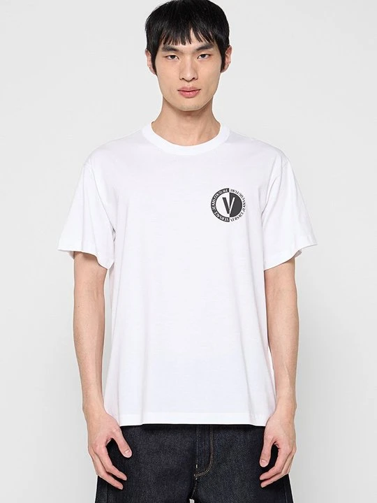 Zdjęcie produktu T-shirt z nadrukiem Versace Jeans Couture biały