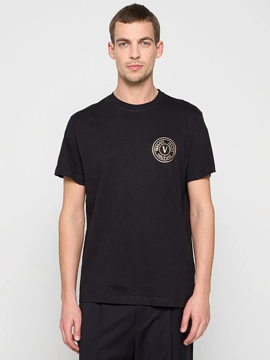 Zdjęcie produktu T-shirt z nadrukiem Versace Jeans Couture czarny
