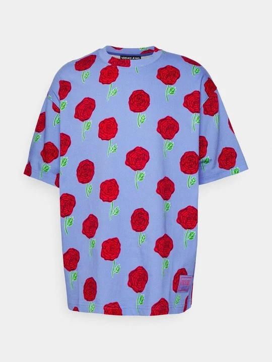 Zdjęcie produktu T-shirt z nadrukiem Versace Jeans Couture niebieski