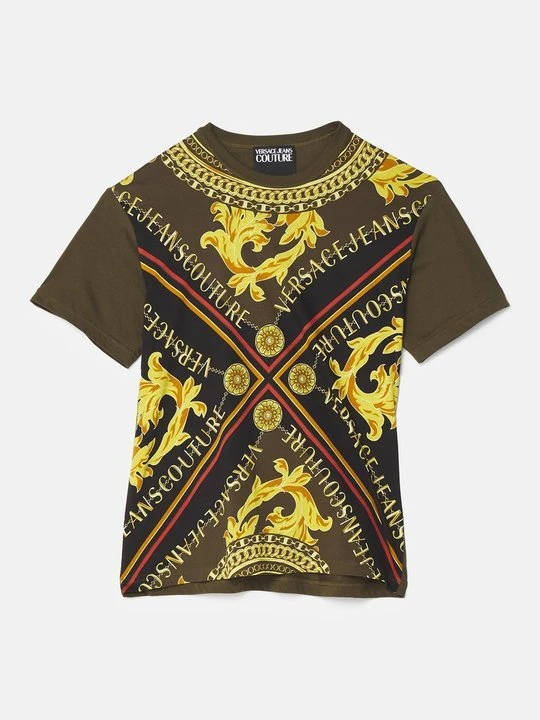 Zdjęcie produktu T-shirt z nadrukiem Versace Jeans Couture khaki