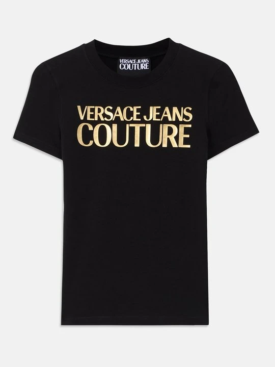 Zdjęcie produktu T-shirt z nadrukiem Versace Jeans Couture czarny